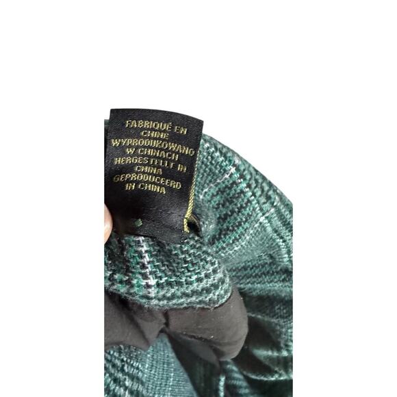 House of Harlow 1960 Green & Black Plaid Wool Blend High Waisted Women’s Shorts - Picture 11 of 13